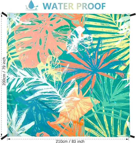 HIHOHO Beach Blanket Waterproof Sandproof Extra Large Beach Mat 79" X - Image 2