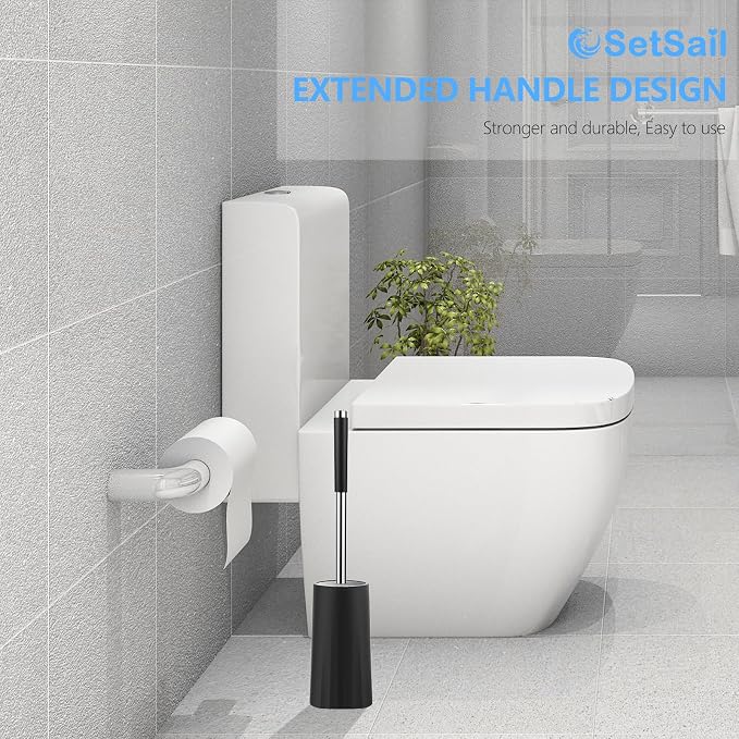 SetSail Toilet Brush, Compact Size Toilet Bowl Brush and Holder Toilet Brushes - Image 7