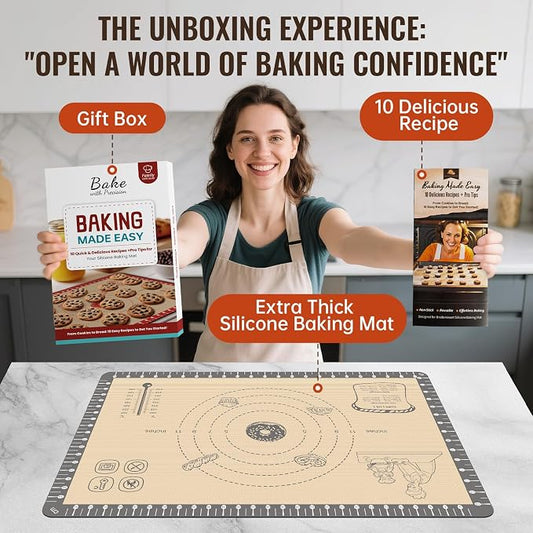 Silicone Baking Mat with 10 Quick Recipes, Extra Thick Silicone Mats - Image 2