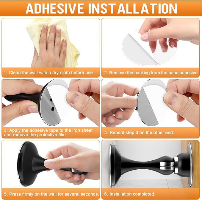 Crosize Magnetic Door Stoppers 2 Pack, Stainless Steel Door Catch - Image 9