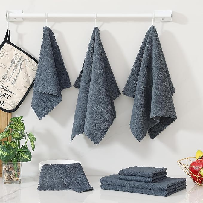 Homaxy Kitchen Towels and Dishcloths Set, 10 x 10 and 13 x 19 Inches, No Lint - Image 8