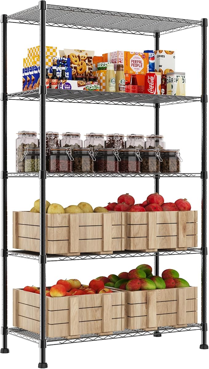 REGILLER 5-Wire Shelving Metal Storage Rack Adjustable Shelves, 17.7" D×35.4" - Image 7