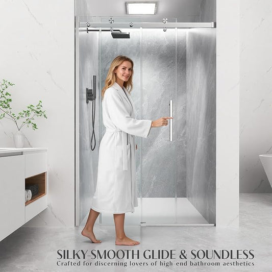 Shower Door Frameless 44-48'' W x 72'' H, Sliding Glass Door, 5/16 inch - Image 2