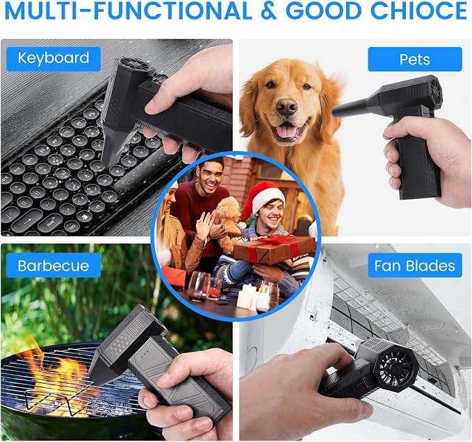 Compressed Air Duster, 3-Gear Electric Air Duster Rechargeable, Super Power Air - Image 6