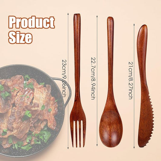 Molain Wooden Utensils for Eating - Image 2