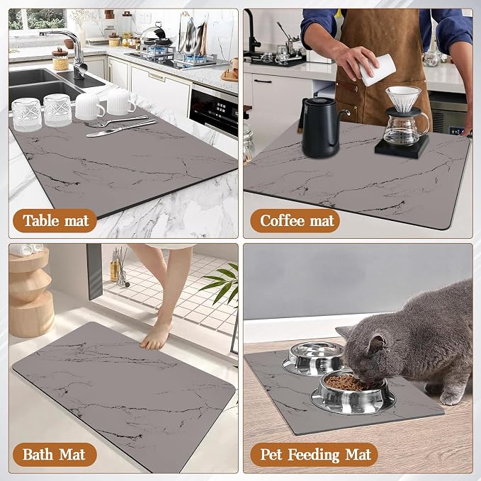 Dish Drying Mats for Kitchen Counter, Quick Dry Dish Rack Pad - Image 7