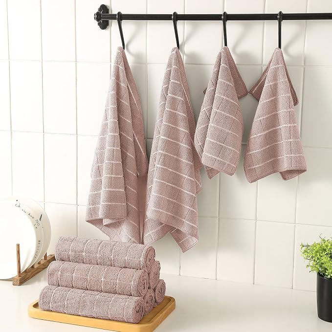 Microfiber Kitchen Towels and Dishcloths Set, 26 X 18 Inch and 12 X 12 Inch - Image 6