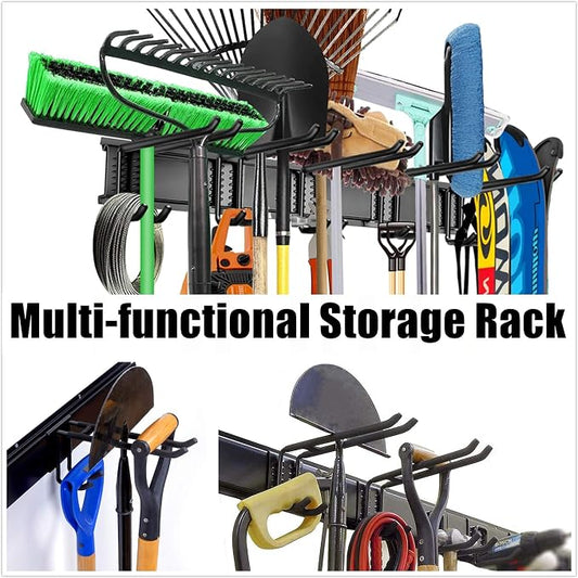 WALMANN Wall Mount Tool Organizer, Mop and Broom Holder, Garage Tools Storage - Image 2