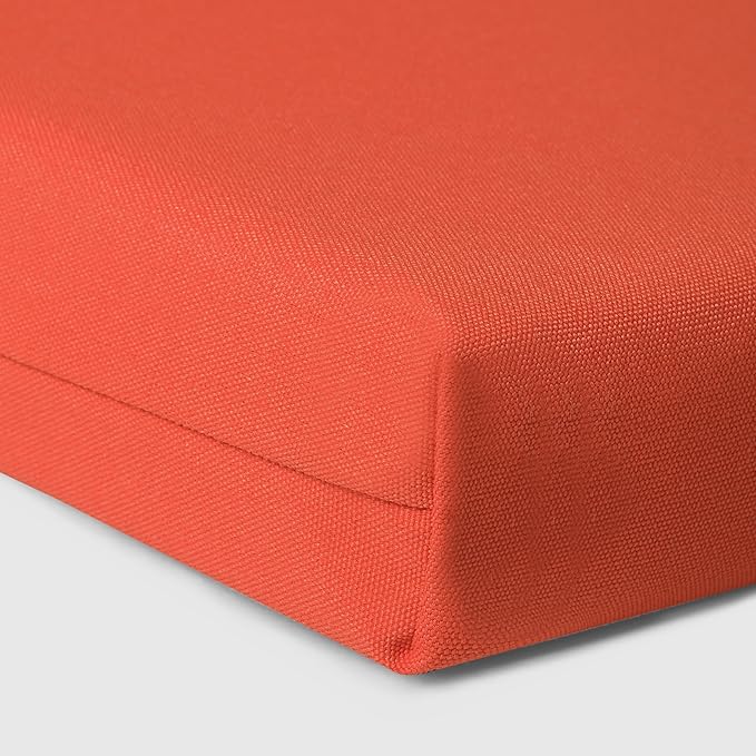 WestinTrends Solace Outdoor Patio Kitchen Dining Chair Square Seat Cushions Set of 4, 19 x 18, Orange