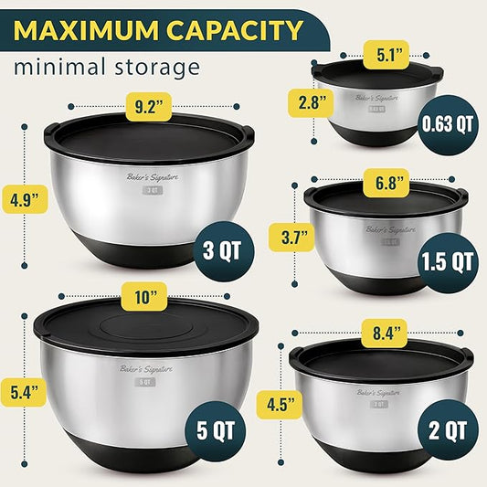 Baker's Signature Stainless Steel Mixing Bowls - Image 2