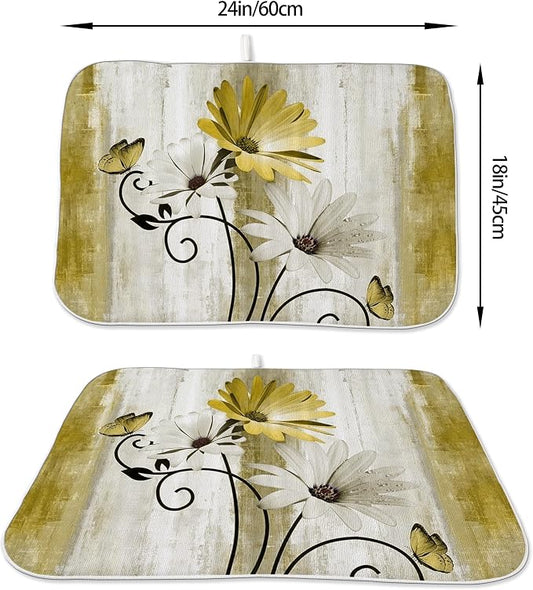 Floral Dish Drying Mat 18x24 Inches - Image 2