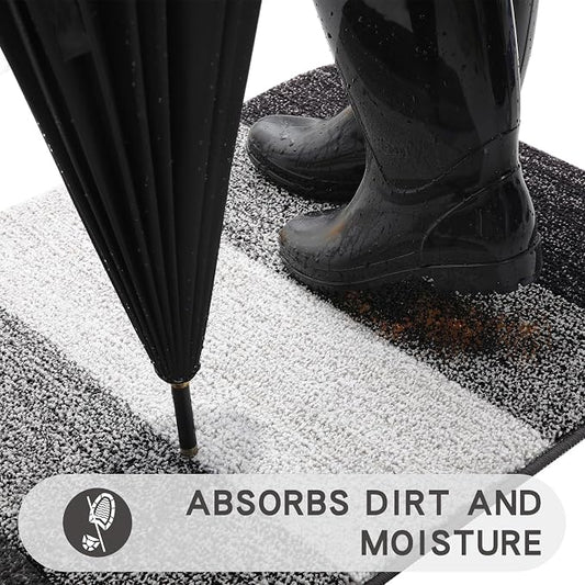 Kitinjoy Indoor Outdoor Door Mat, 59x24 Non-Slip Absorbent Dirt Trapper - Image 2