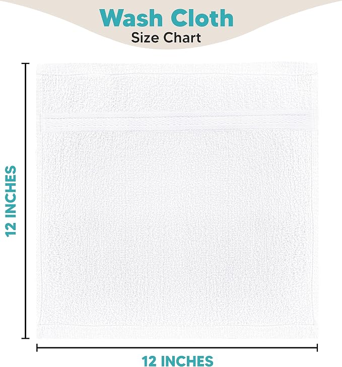Towel and Linen Mart 100% Cotton- Wash Cloth Set -Pack of 4, Quick Dry - Image 7