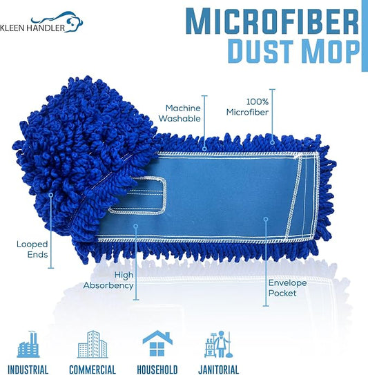 Kleen Handler 48 inch Microfiber Dust Mop | Extra Large Washable Commercial Mop - Image 2
