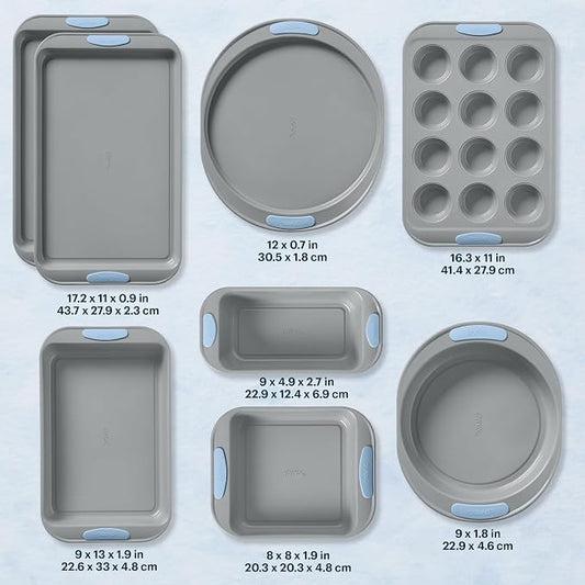Pyrex 8-Piece Metal Bakeware Set, Lightweight Stainless Steel Baking Trays - Image 2