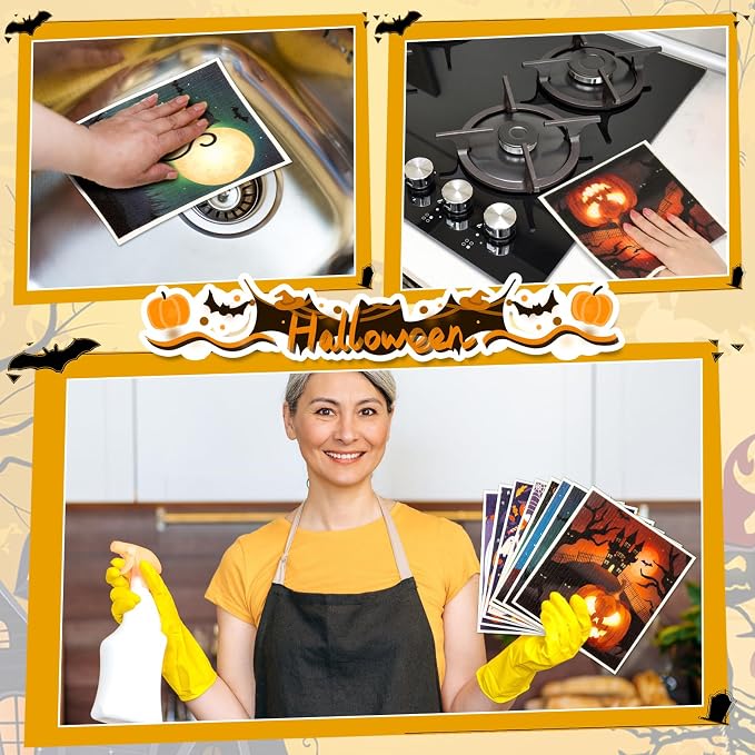 Lucomb 8 Pack Halloween Swedish Dishcloths Reusable, Kitchen Sponges Soft - Image 7