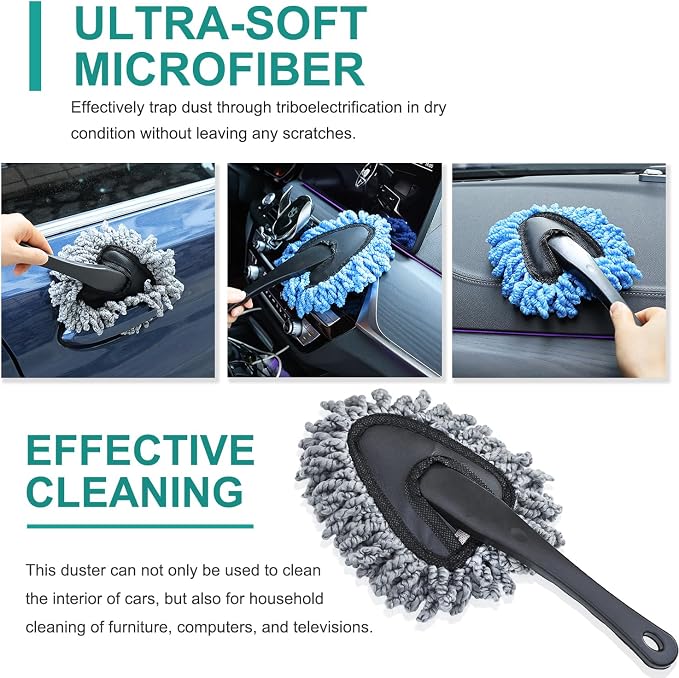 2 Pack Super Soft Microfiber Duster Brush, Dusting Tool, Cleaning Brush - Image 7