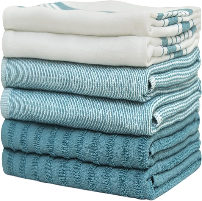 Premium Kitchen Towels | Large Cotton Dish Towels | Flat & Terry Highly - Image 6