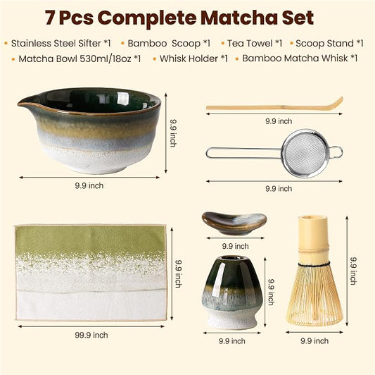 Matcha Whisk Set, Ceramic Matcha Kit Desert Style, Matcha Whisk and Bowl - Image 2