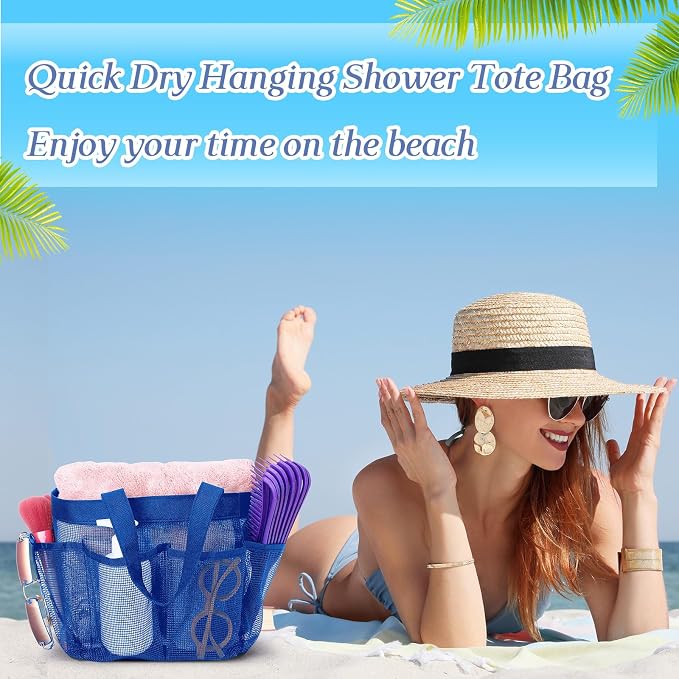 Hillban 4 Pcs Mesh Shower Caddy Portable Large Quick Dry Shower Caddy Basket - Image 6