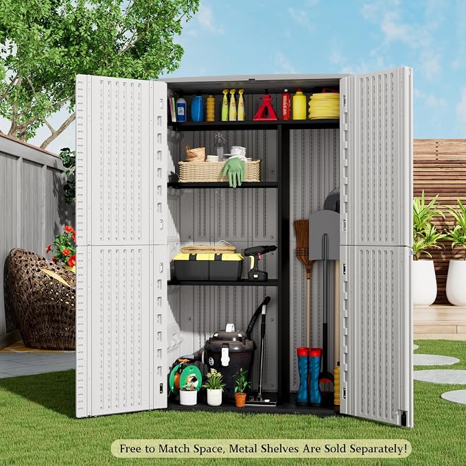 ZZM Large 67 Cu.ft Waterproof Storage Shed, Outdoor Storage Cabinet,Durable - Image 6