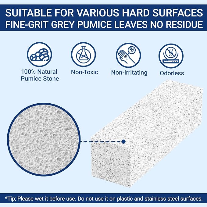 2 Pack Pumice Stone for Toilet Cleaning, Extra Long Handle for Removing Bowl - Image 6