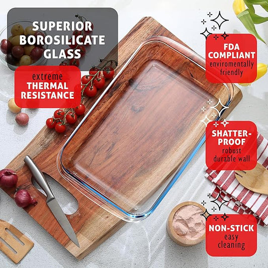 EATEX 16-Piece Deep Glass Casserole Dishes - Image 2