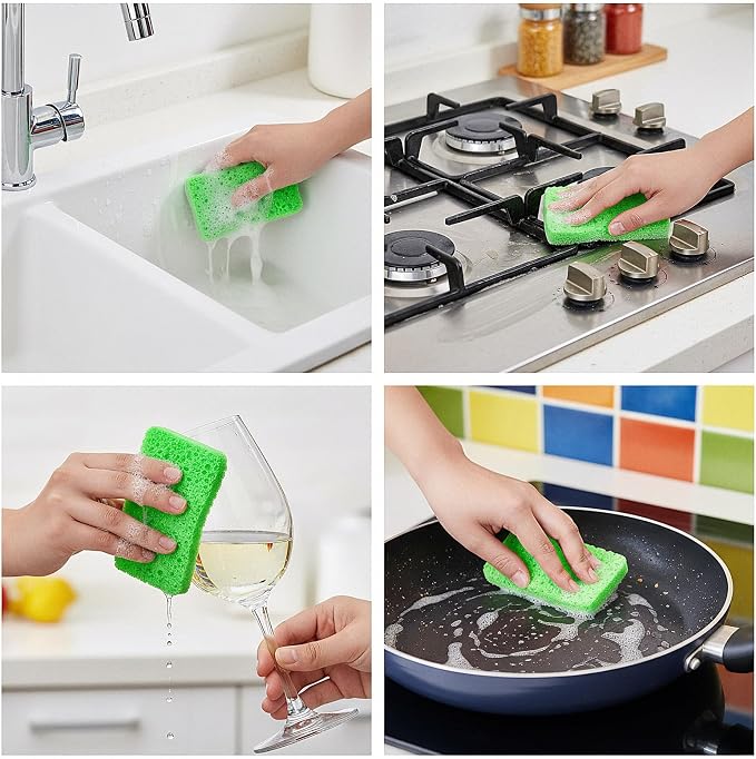 100 Pcs Kitchen Sponges Bulk, Natural Compressed Cellulose Sponges - Image 7