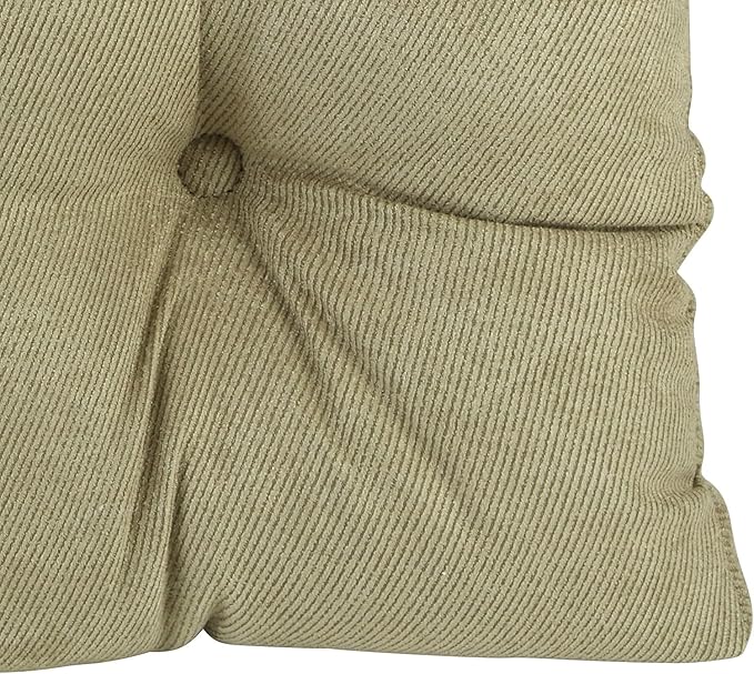 Klear Vu Gripper Overstuffed Universal Non-Slip Dining Chair Cushions for Kitchen Decor or Office Use, U-Shaped Skid-Proof Seat Pad, 17x17 Inches, 2 Count (Pack of 1), Linear Thyme Green