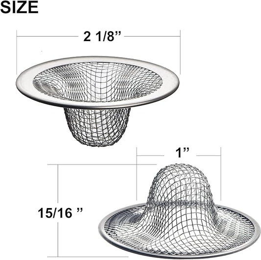 12 Pack - 2.125" Top / 1" Basket- Mesh Sink Drain Strainer Hair Catcher - Image 2