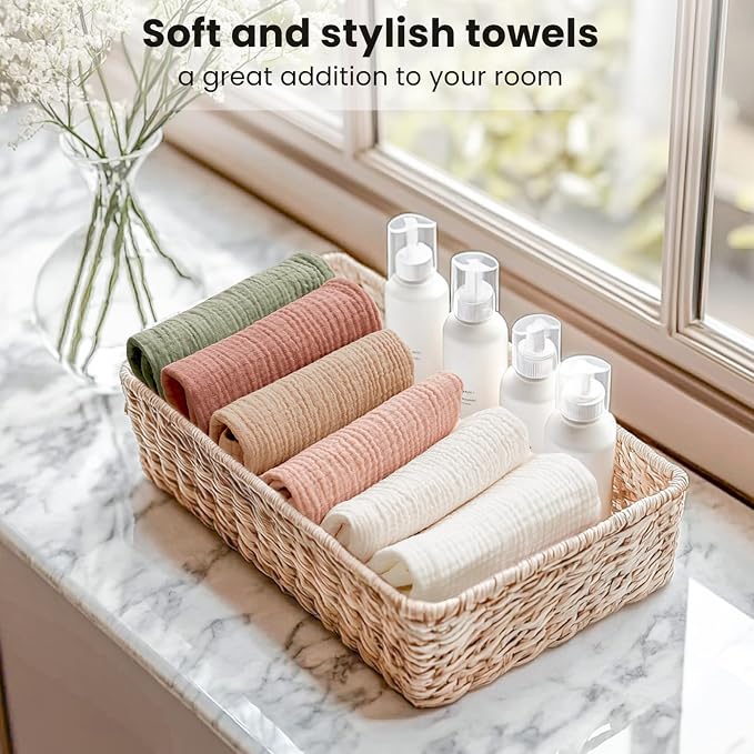 Konssy 6 Pack Face Cloths, Soft Wash Cloth - Image 7