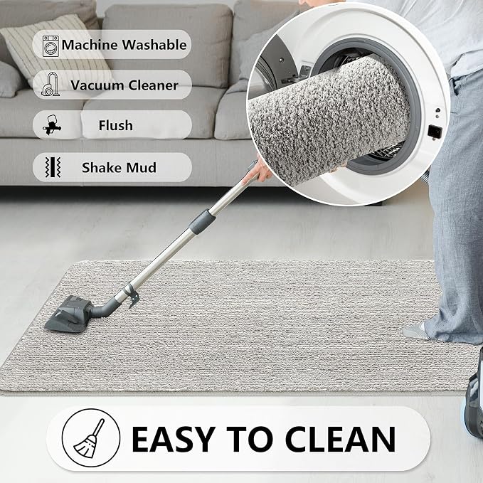 REFETONE Indoor Doormat, Front Door Mat 36"x59" Absorbent Rubber Backing Non - Image 6