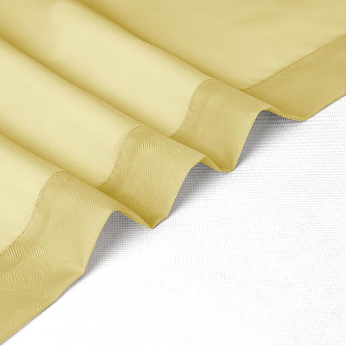 Chyhomenyc Sheer Yellow Tier Curtains 24 Inch Length, Small Window Curtains - Image 9