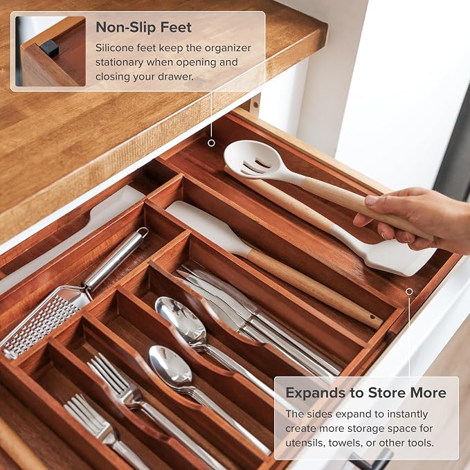 KitchenEdge Premium Silverware, Flatware and Utensil Organizer - Image 6