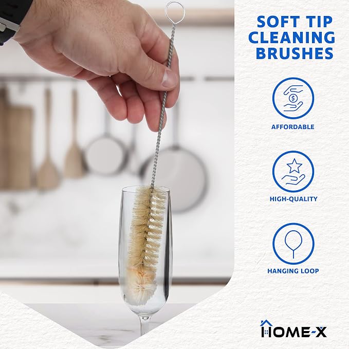 HOME-X Soft-Tip Cleaning Brush Set, Soft Scrub Brush - Image 5
