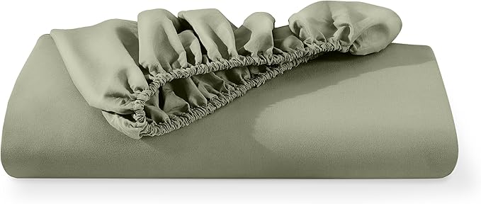 Bare Home Fitted Bottom Sheet King Size - Premium 1800 Microfiber - Ultra-Soft Hotel Luxury - Deep Pocket - Durable and Long Lasting (King, Sage)