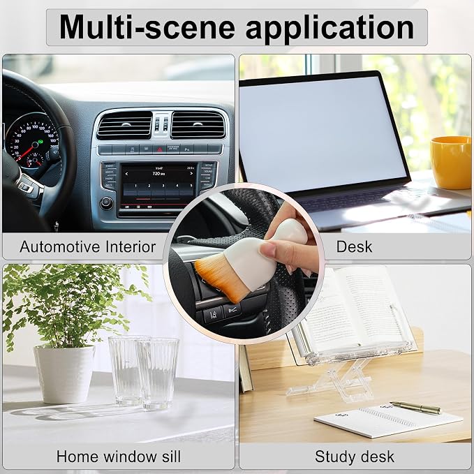 GaRhomxy Car Detailing Brushes, Car Interior Dust Sweeping Soft Brush, Soft - Image 6