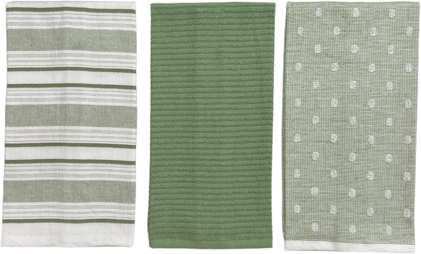 Sage Green White Kitchen Hand Dish Towels: Oversized 28" x 16", 100% Cotton - Image 6