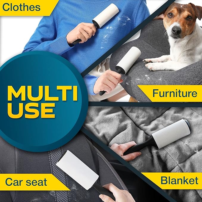 Lint Rollers 900 Sticky Sheets, 10 Spare Rollers, 10 Pack of Refills Only. Pet - Image 6