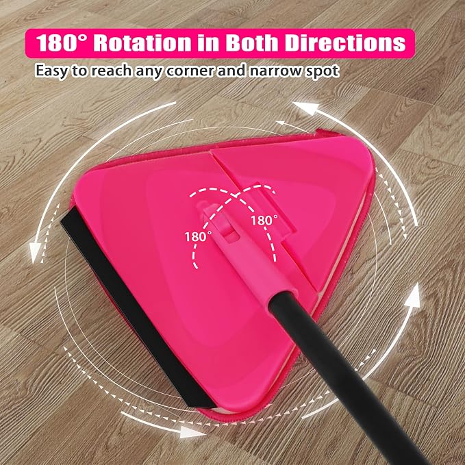 JEHONN Wall Mop with Long Handle 80 inches, Upgraded 180° Collapsible Baseboard - Image 6