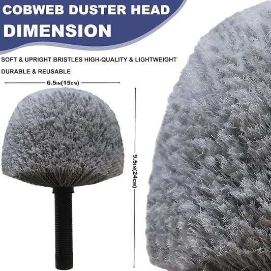 2 Pack Grey Twist-On Cobweb Duster Head Brush - Image 2