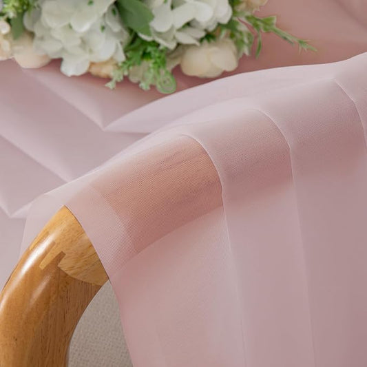 Chyhomenyc Blush Pink Sheer Curtains 78 Inches Long 2 Panels Set - Image 2