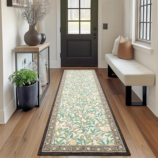 GarveeHome 2x6 Runners for Hallways Non Slip, Boho Leaf Kitchen Runner Rug - Image 2