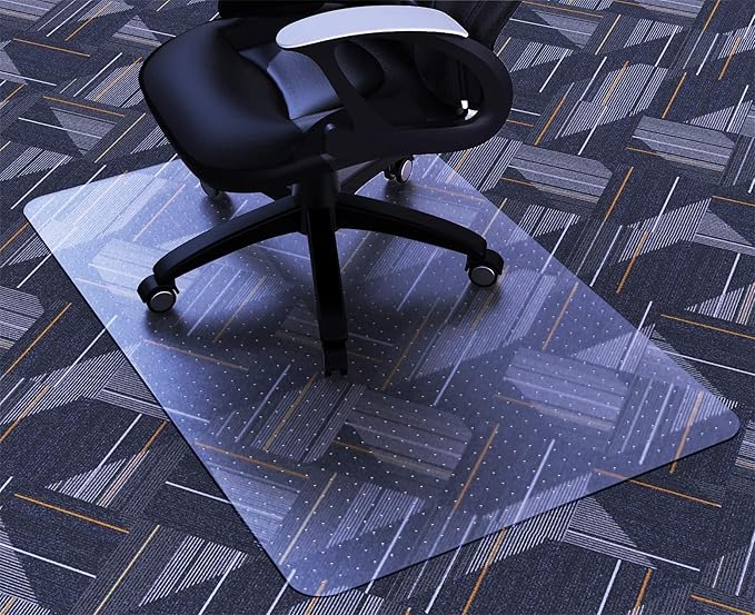 Amyracel Chair Mat for Carpet, 48" x 30" Clear Computer Desk Chair Mat for Low Pile Carpeted Floors, Easy Glide Plastic Floor Mat for Office Chair on Carpet Protection