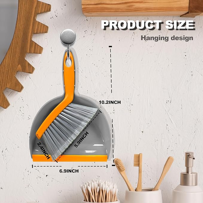 Mini Broom with Dustpan Combo Set Small Dust pan and Brush Set Quick Cleanup - Image 7
