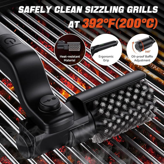 Electric Rotary Grill Brush for BBQ – 304 Stainless Steel Rotary Brush Head - Image 2