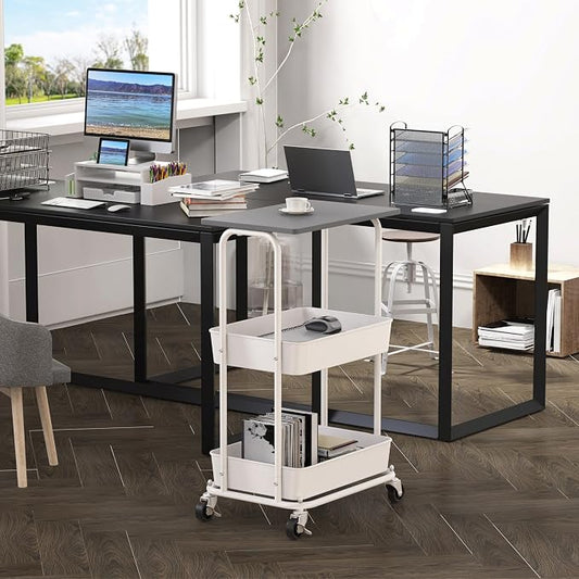 Simple Houseware 2-Tier Rolling Utility Cart - Image 2