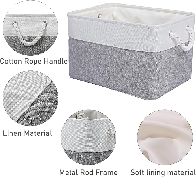 15x11x9.5 Inch Storage Baskets for Shelves, 3 Pack Storage Bins,Foldable - Image 6