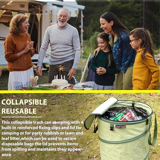 YUDI & GARDEN 29 Gallon Hard Bottom Collapsible Trash Can|Collapsible Garden - Image 2