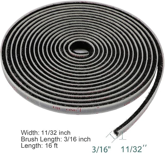 TORRAMI Adhesive Brush Seal Weather Stripping 11/32 inch x 3/16 inch x 16 ft - Image 2